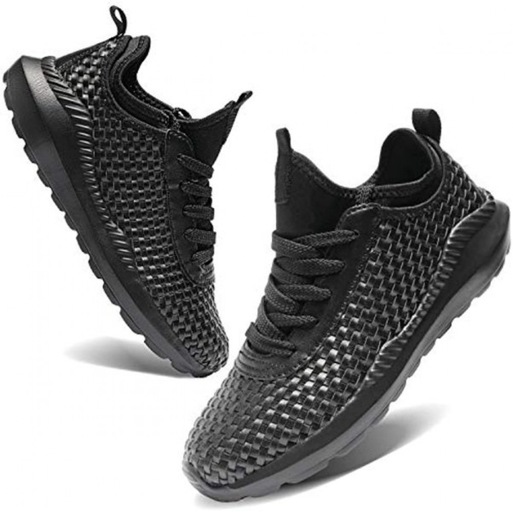 Sports Woven Slip Sneakers Casual Basketball Fashion Outdoor Movement Leisure Shoe Black